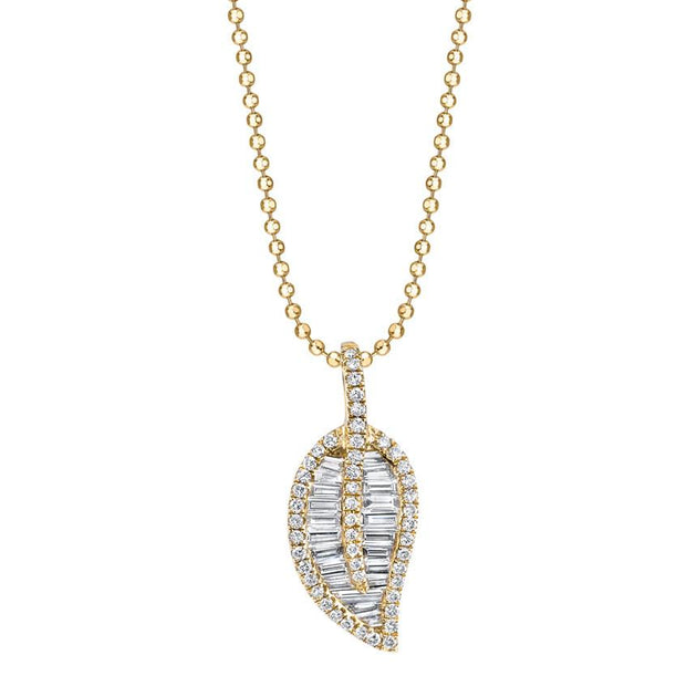 anita ko CLASSIC LEAF DIAMOND NECKLACE