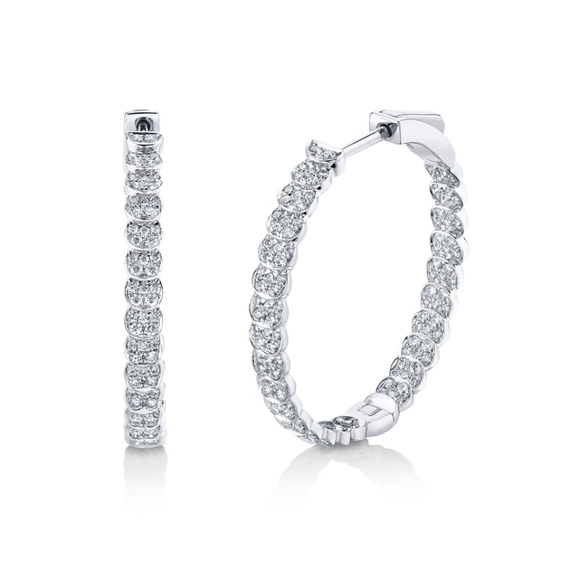 Anita Ko CLASSIC MEDIUM DIAMOND LUNA HOOPS