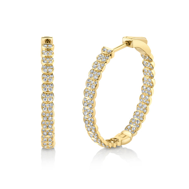anita ko CLASSIC MEDIUM DIAMOND LUNA HOOPS