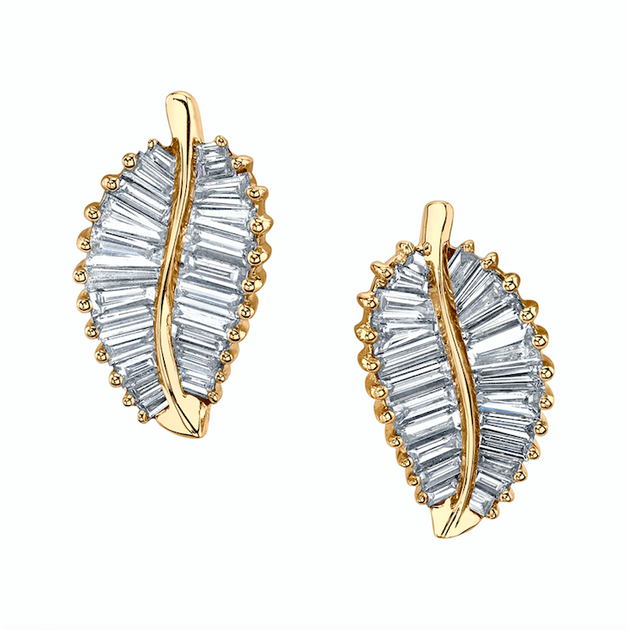 anita ko CLASSIC PALM LEAF STUDS