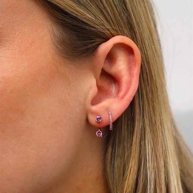 Anita Ko CLASSIC PINK SAPPHIRE ORBIT EARRING