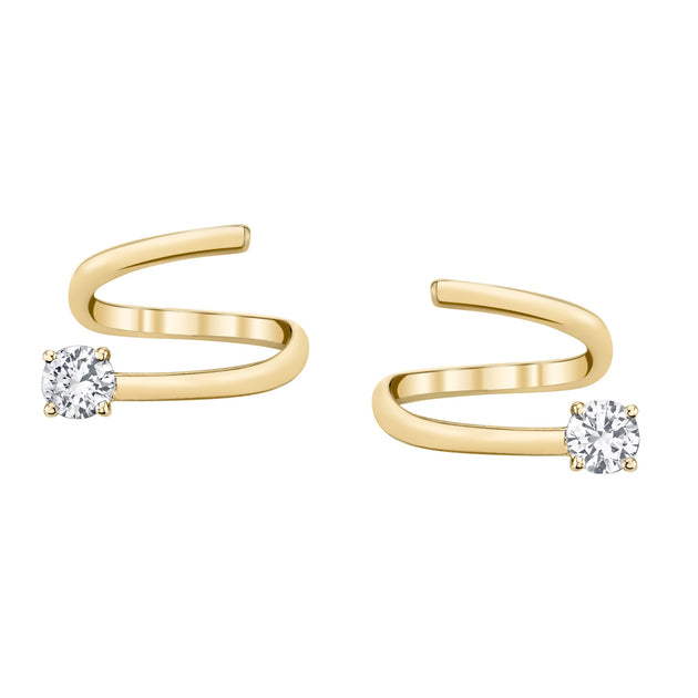 anita ko COIL EARRINGS WITH ROUND DIAMOND ENDS