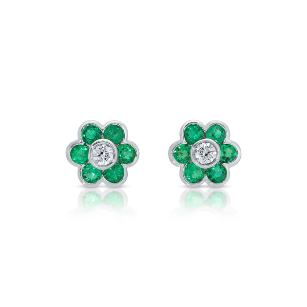 Anita Ko COLOMBIAN EMERALD FLORA STUDS