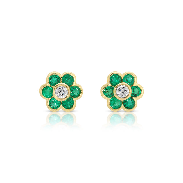 anita ko COLOMBIAN EMERALD FLORA STUDS