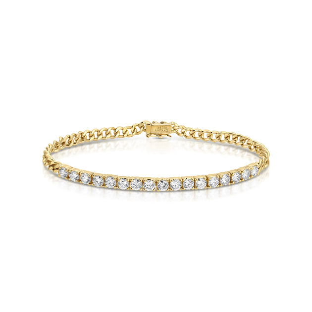 anita ko CUBAN LINK AND DIAMOND LINE BRACELET