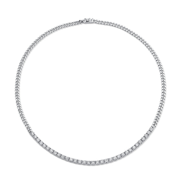 Anita Ko CUBAN LINK AND LONG LINE DIAMOND NECKLACE
