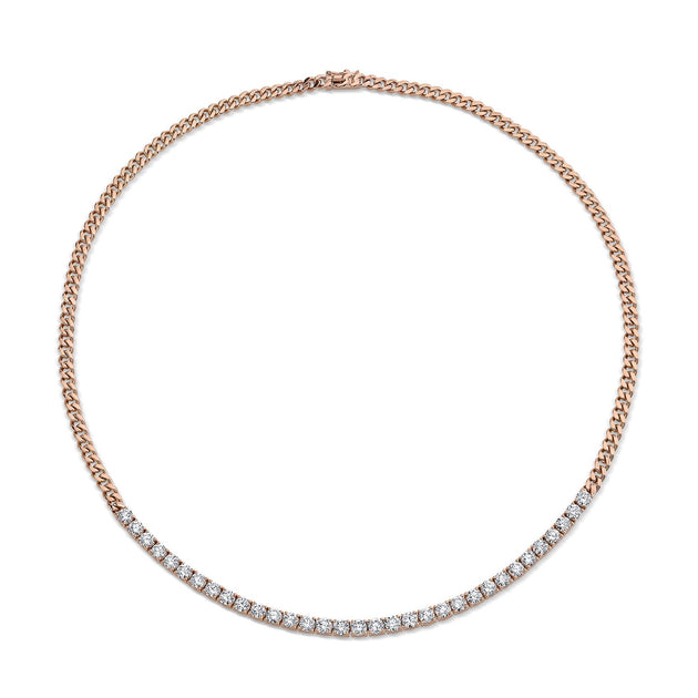 Anita Ko CUBAN LINK AND LONG LINE DIAMOND NECKLACE
