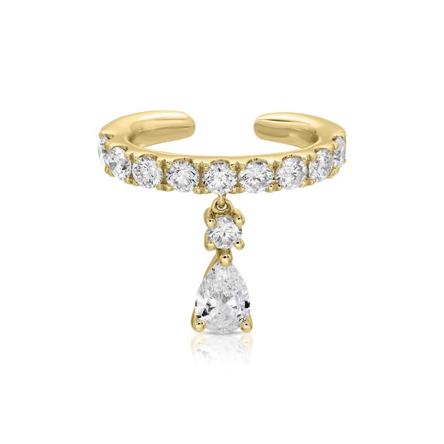 anita ko DAPHNE EAR CUFF WITH PEAR DIAMOND DROP