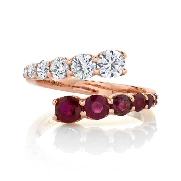 anita ko DIAMOND AND RUBY TWIST RING