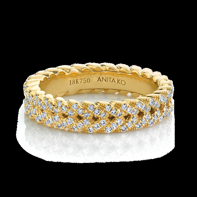 anita ko DIAMOND BRAIDED RING