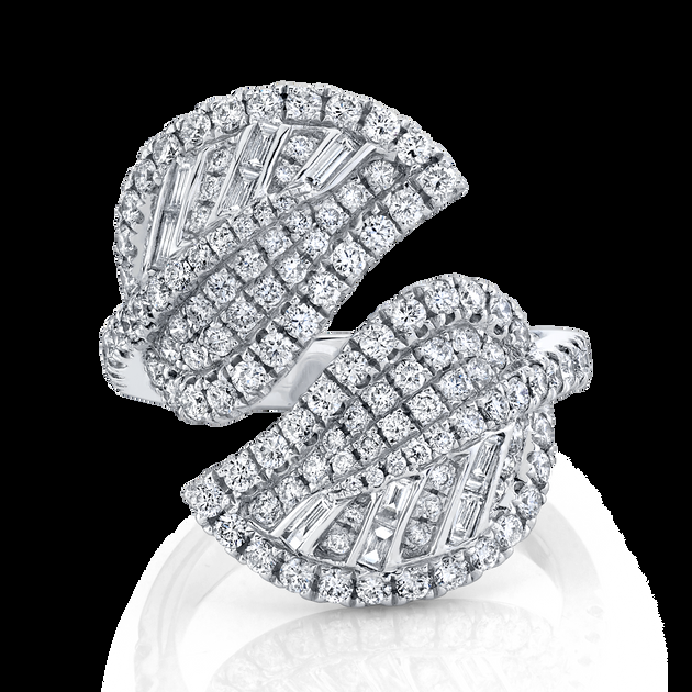 Anita Ko DIAMOND CLUSTER LEAF RING