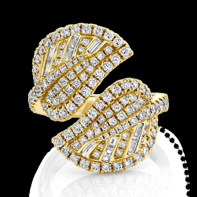 anita ko DIAMOND CLUSTER LEAF RING