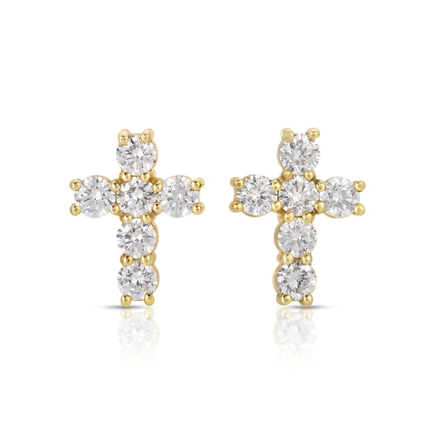 Anita Ko DIAMOND CROSS STUDS