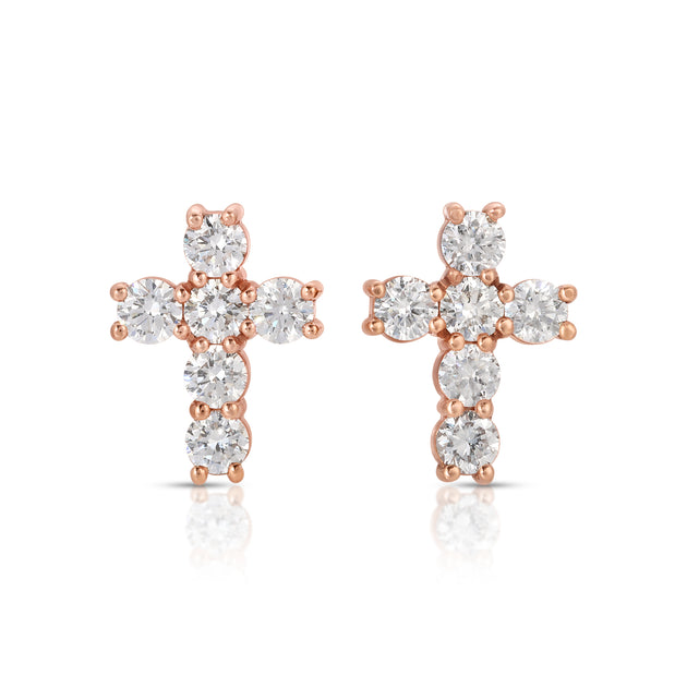 Anita Ko DIAMOND CROSS STUDS