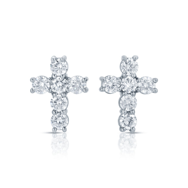 anita ko DIAMOND CROSS STUDS