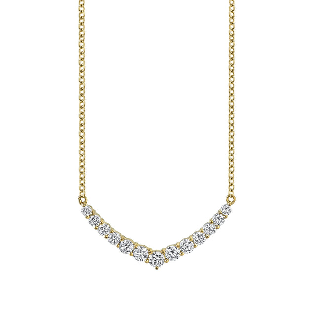 anita ko DIAMOND CURVED V NECKLACE