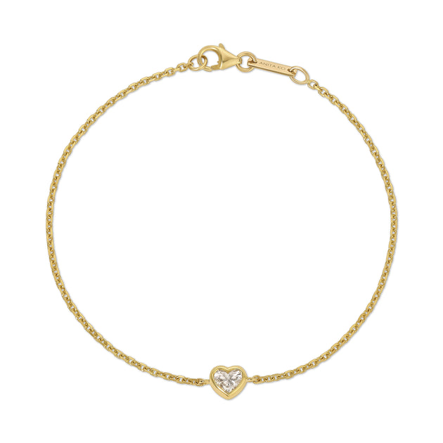anita ko DIAMOND HEART CHAIN BRACELET