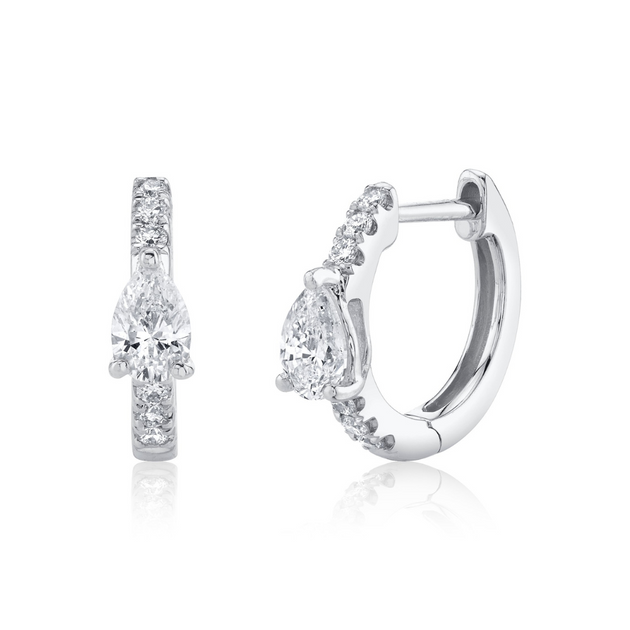 anita ko DIAMOND HUGGIES WITH PEAR DIAMOND CENTER