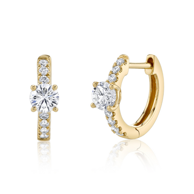 Anita Ko DIAMOND HUGGIES WITH ROUND DIAMOND CENTER