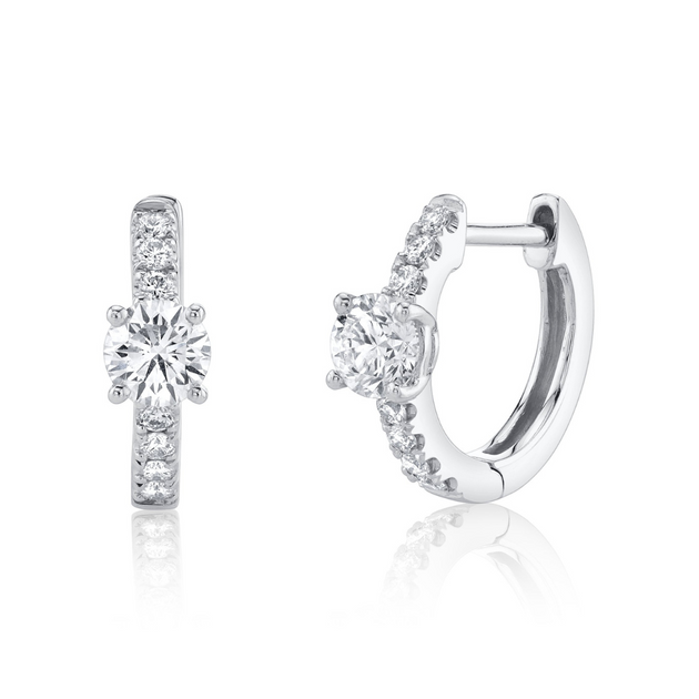 anita ko DIAMOND HUGGIES WITH ROUND DIAMOND CENTER