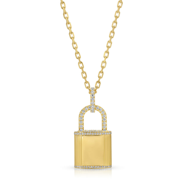 anita ko DIAMOND LOCK PENDANT