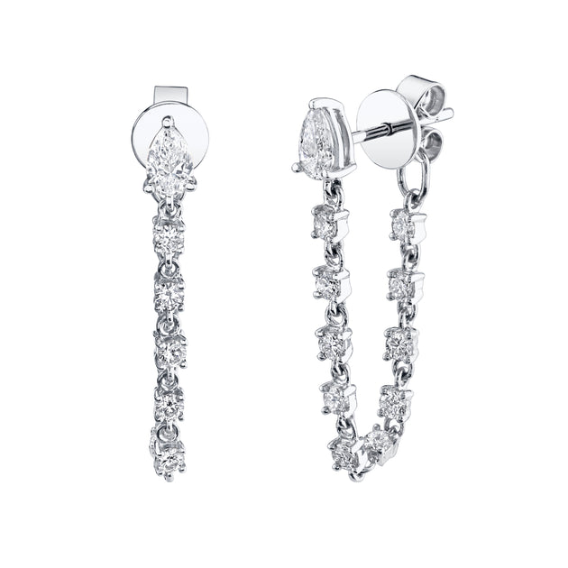 Anita Ko DIAMOND LOOP EARRINGS WITH PEAR STUD