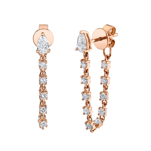 Anita Ko DIAMOND LOOP EARRINGS WITH PEAR STUD