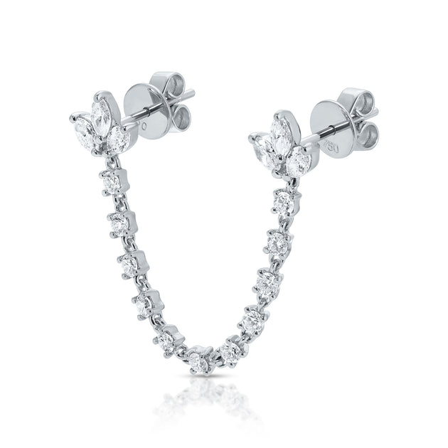 Anita Ko DIAMOND LOTUS DOUBLE PIERCING EARRING