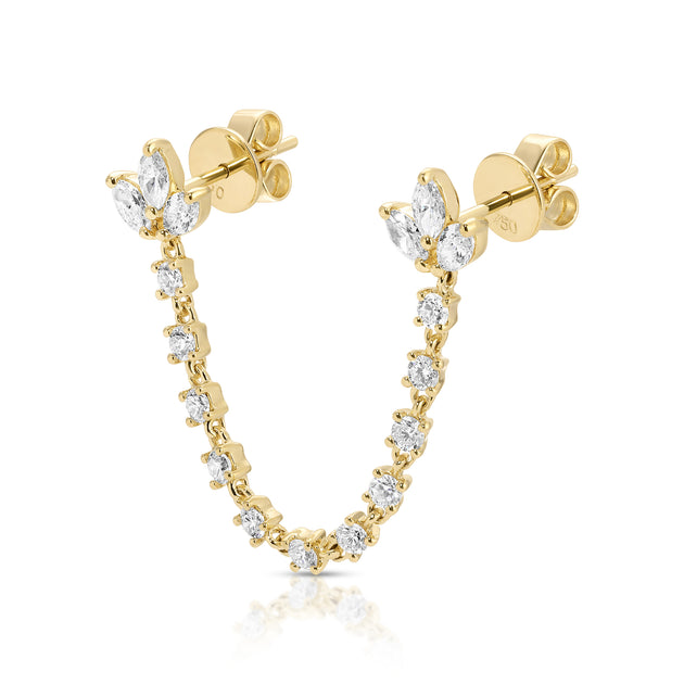 anita ko DIAMOND LOTUS DOUBLE PIERCING EARRING