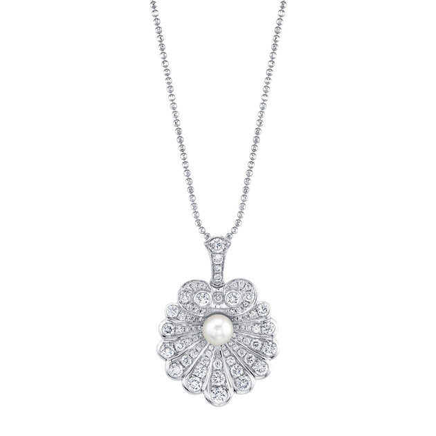 Anita Ko DIAMOND OYSTER AND PEARL NECKLACE