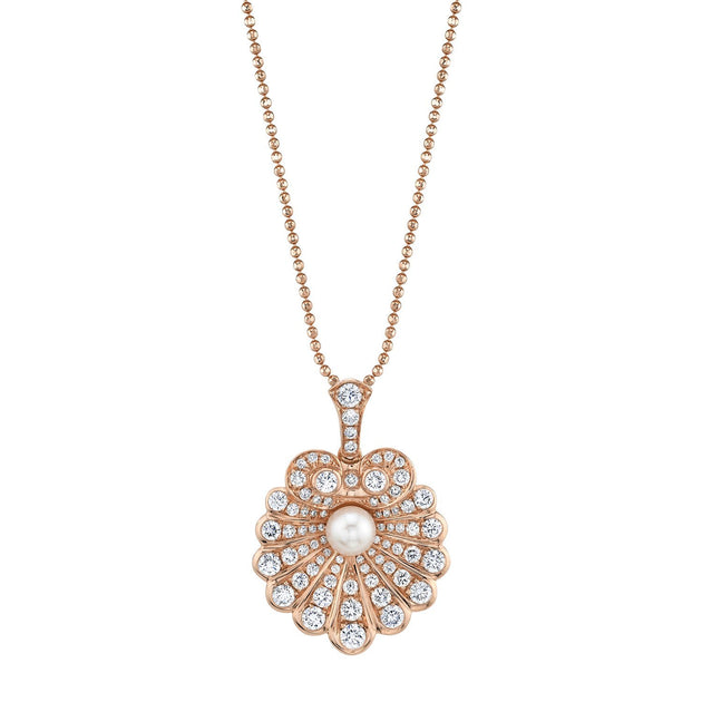 Anita Ko DIAMOND OYSTER AND PEARL NECKLACE