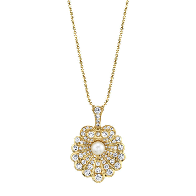 anita ko DIAMOND OYSTER AND PEARL NECKLACE