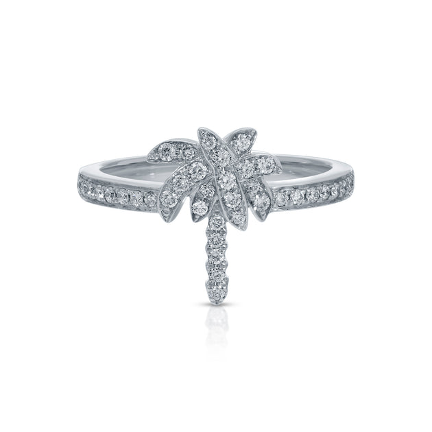 Anita Ko DIAMOND PALM TREE PINKY RING