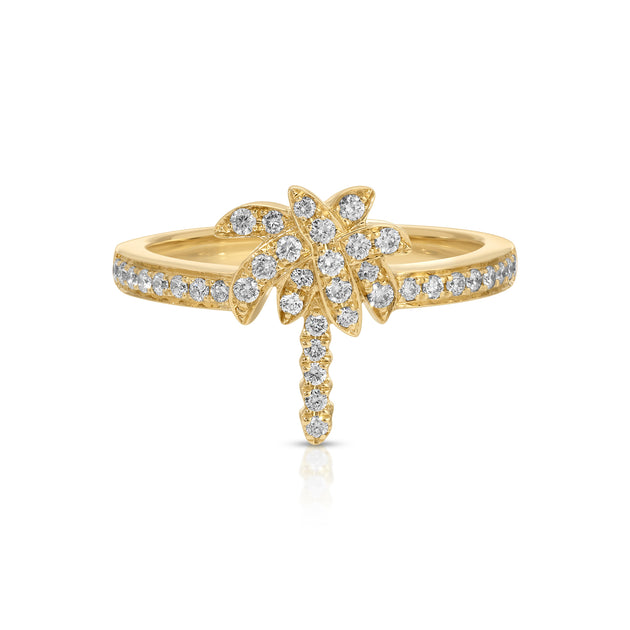 anita ko DIAMOND PALM TREE PINKY RING