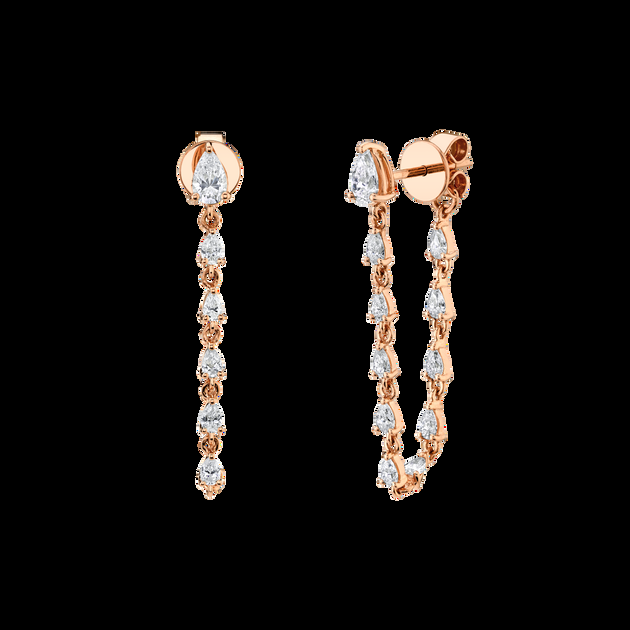 Anita Ko DIAMOND PEAR LOOP EARRINGS WITH PEAR STUD