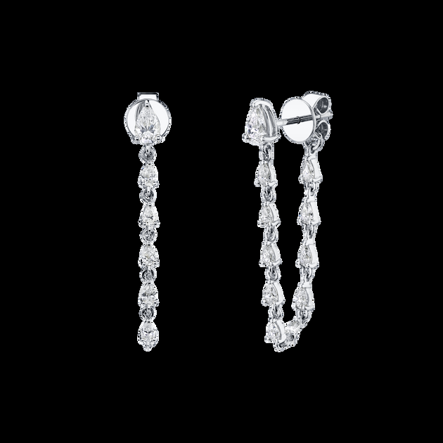 anita ko DIAMOND PEAR LOOP EARRINGS WITH PEAR STUD
