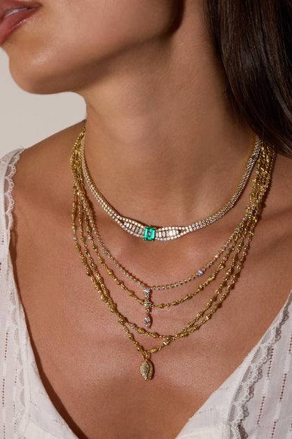 Anita Ko DIAMOND PUKA SHELL PENDANT