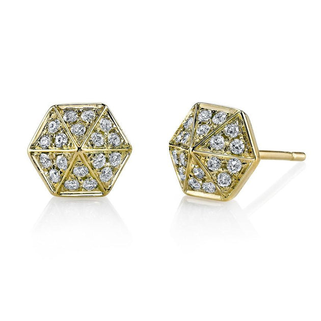 Anita Ko DIAMOND SIX-SIDED SPIKE STUD EARRINGS