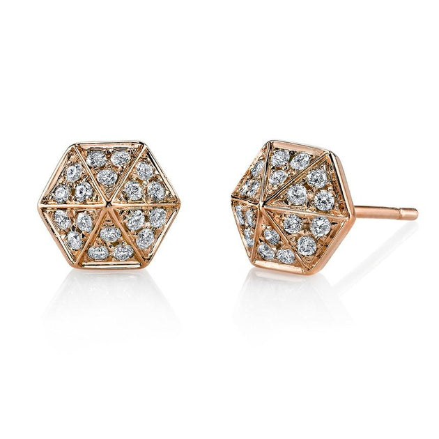 Anita Ko DIAMOND SIX-SIDED SPIKE STUD EARRINGS