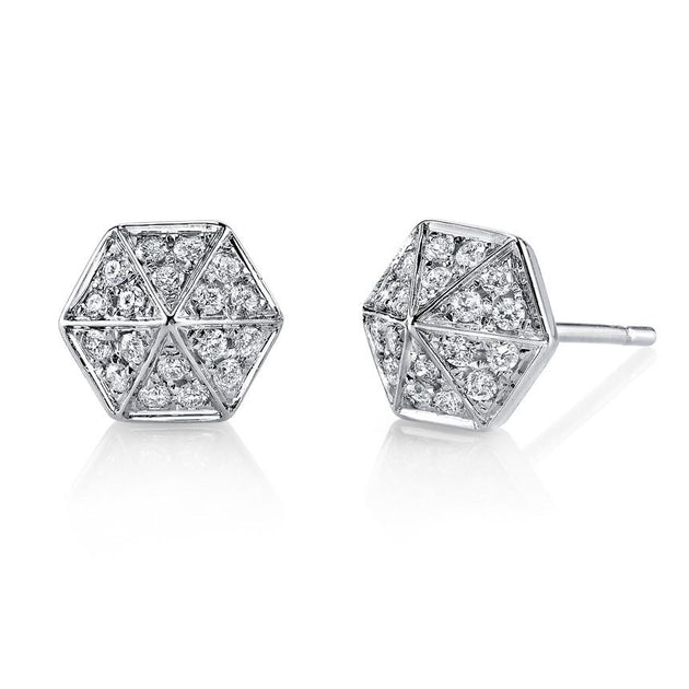 anita ko DIAMOND SIX-SIDED SPIKE STUD EARRINGS