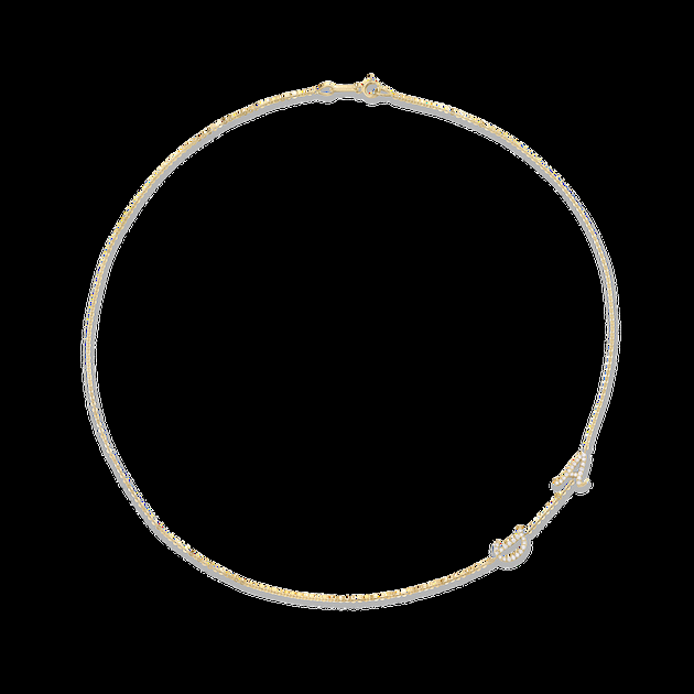 anita ko DOUBLE DIAMOND INITIAL NECKLACE