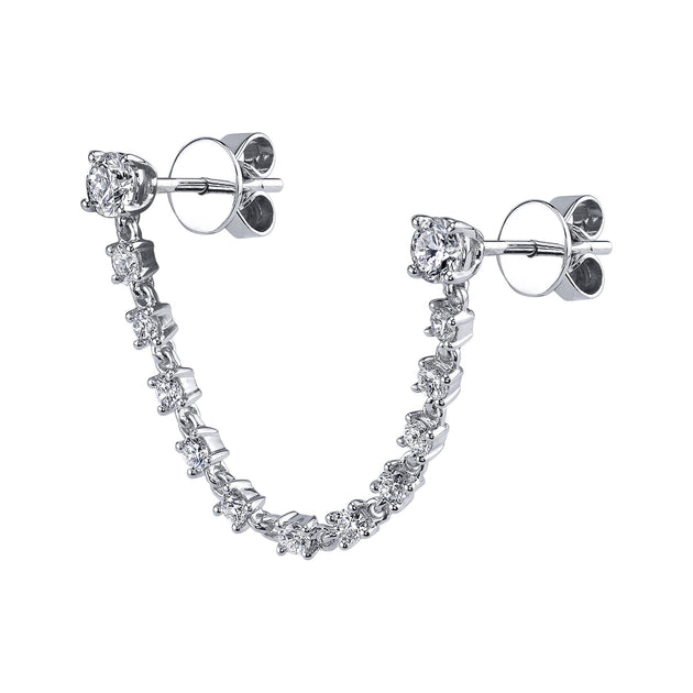 anita ko DOUBLE PIERCING DIAMOND LOOP EARRING