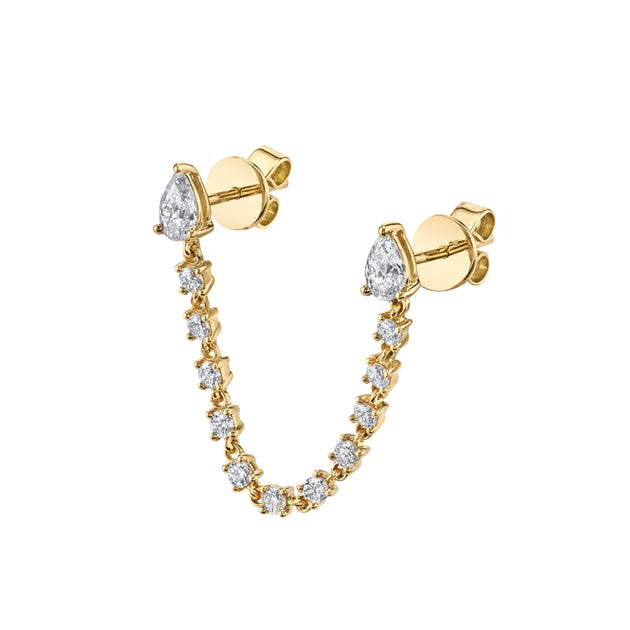 Anita Ko DOUBLE PIERCING PEAR DIAMOND LOOP EARRING