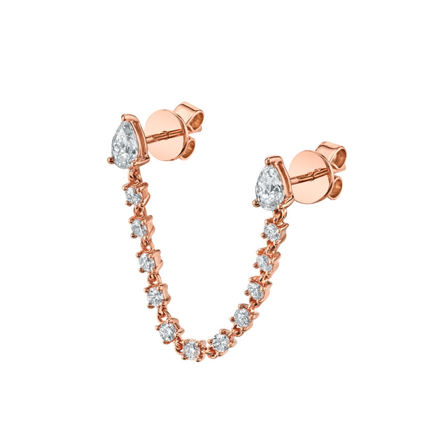 Anita Ko DOUBLE PIERCING PEAR DIAMOND LOOP EARRING