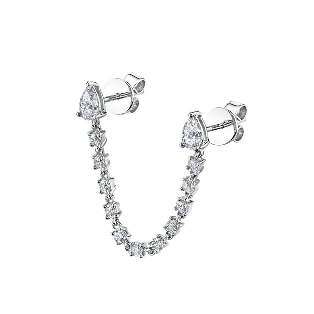 anita ko DOUBLE PIERCING PEAR DIAMOND LOOP EARRING