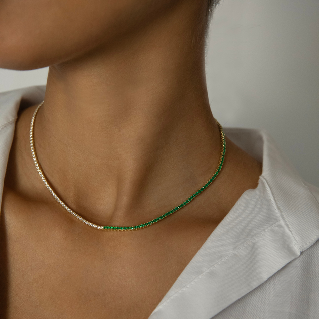 Anita Ko EMERALD AND DIAMOND HEPBURN CHOKER
