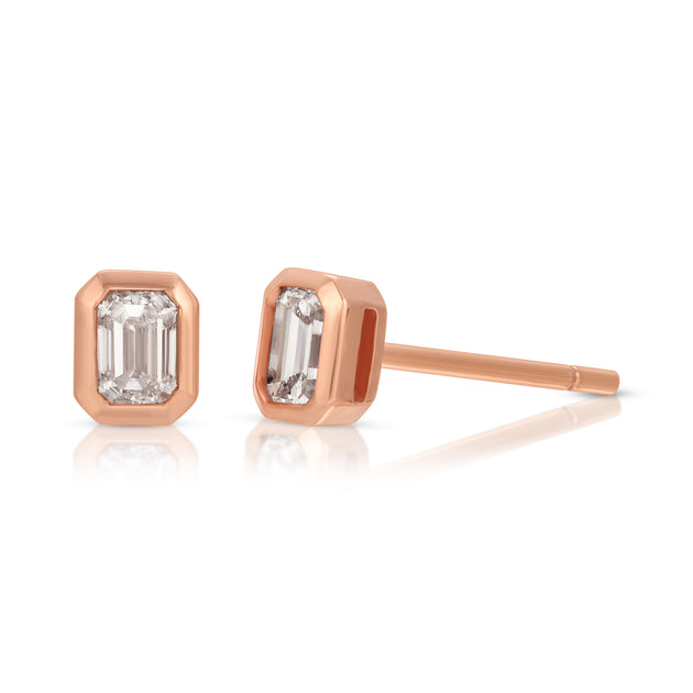 Anita Ko EMERALD CUT BEZEL DIAMOND STUDS