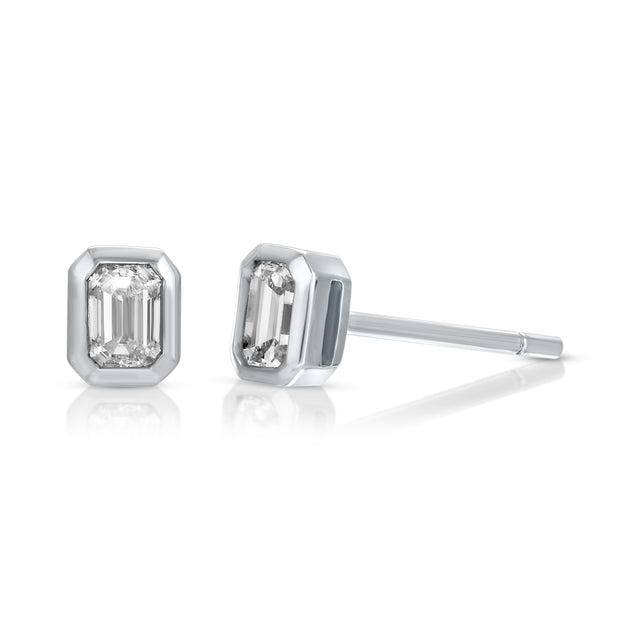 Anita Ko EMERALD CUT BEZEL DIAMOND STUDS