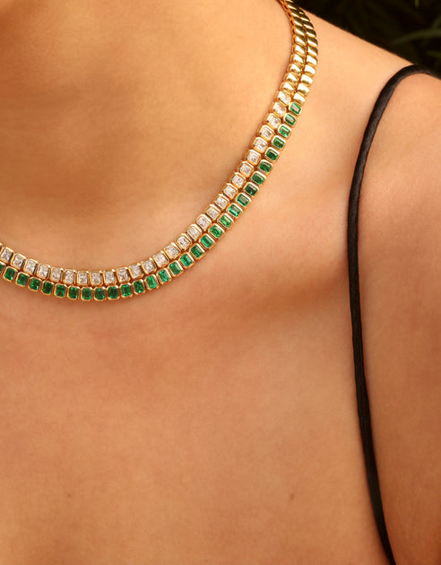 Anita Ko EMERALD CUT BEZEL EMERALD CHOKER