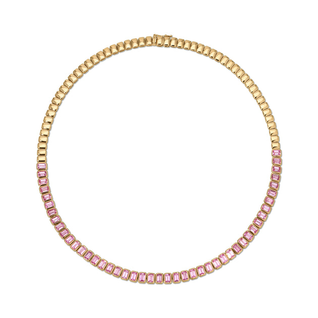 anita ko EMERALD CUT BEZEL PINK SAPPHIRE CHOKER